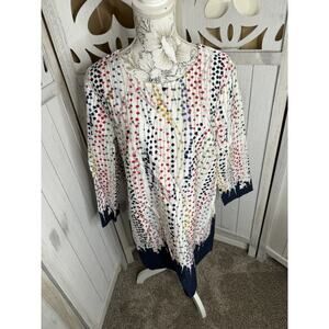 THOUGHT London Shift Midi Dress Sz UK 16 Artsy Polka Dot Tencel Blend